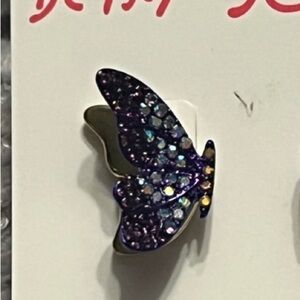 Betsey Johnson Purple Butterfly Earrings